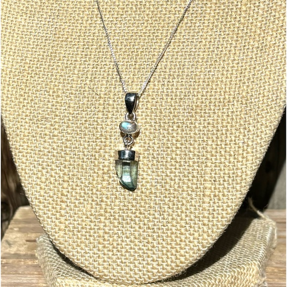 Aqua Aura Quartz & Moonstone Necklace - Picture 7 of 16